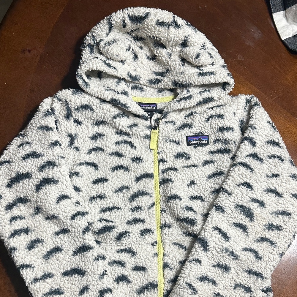 Patagonia Kids' Fleece Hoodie - white and Black